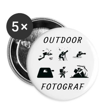 Outdoor Fotograf - Buttons groß 56 mm (5er Pack) - Weiß - Vorne