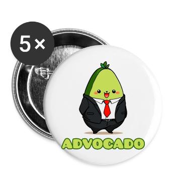 Advocado - Buttons groß 56 mm (5er Pack) - Weiß - Vorne