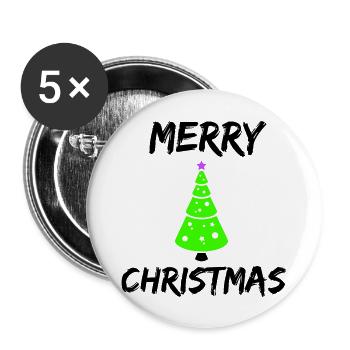 merry christmas - Buttons groß 56 mm (5er Pack) - Weiß - Vorne