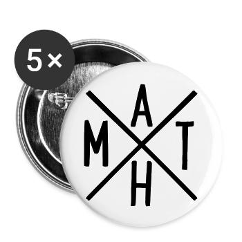 Mathématiques - Lot de 5 grands badges (56 mm) - blanc - Devant