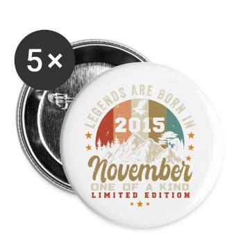 November 2015 Geburtstagsgeschenk - 2015 november - Buttons groß 56 mm (5er Pack) - Weiß - Vorne