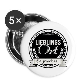 Lieblingsort Bayrischzell - Buttons groß 56 mm (5er Pack) - Weiß - Vorne
