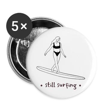Still Surfing - Buttons groß 56 mm (5er Pack) - Weiß - Vorne