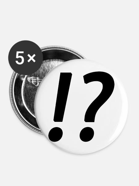 Bitte, was? - Buttons groß 56 mm (5er Pack) - Weiß