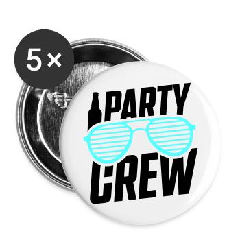 Équipe de fête - Lot de 5 grands badges (56 mm) - blanc - Devant