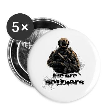 We Are soilder s Soldat Army - Buttons groß 56 mm (5er Pack) - Weiß - Vorne