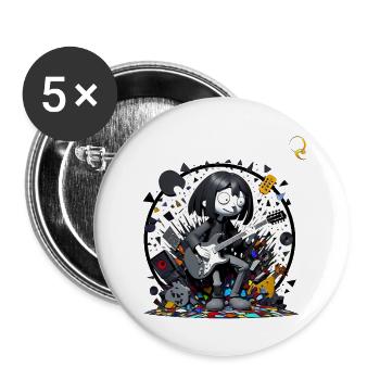 NEUE FORMEN GEHEN - Buttons groß 56 mm (5er Pack) - Weiß - Vorne
