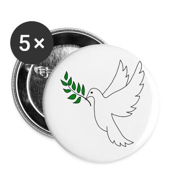 Vol de la paix - Lot de 5 grands badges (56 mm) - blanc - Devant