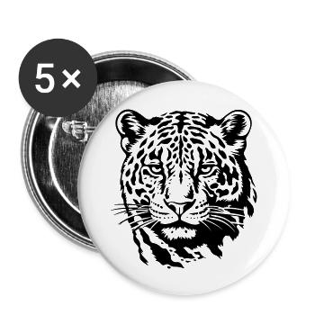 Majestic Cat Gaze - Buttons large 2.2''/56 mm (5-pack) - white - Front