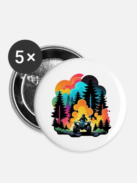 Quad & Offroad - Buttons groß 56 mm (5er Pack) - Weiß