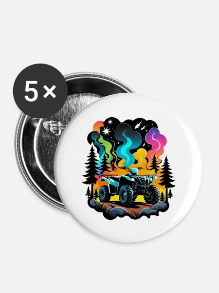 Quad & Offroad - Buttons groß 56 mm (5er Pack) - Weiß