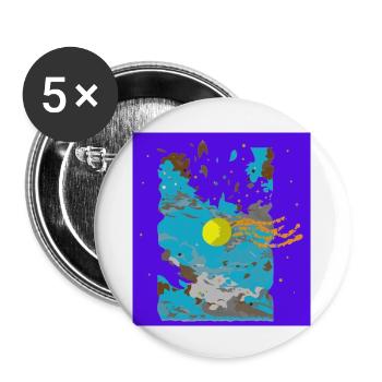 himmel Motiv Lila - Buttons groß 56 mm (5er Pack) - Weiß - Vorne
