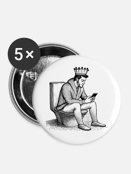 Auf dem Handy - Buttons groß 56 mm (5er Pack) - Weiß