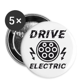 Conduite électrique Type 2 Plug Supercharge Electric - Lot de 5 grands badges (56 mm) - blanc - Devant