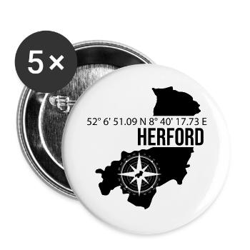 Koordinaten Herford - Buttons groß 56 mm (5er Pack) - Weiß - Vorne
