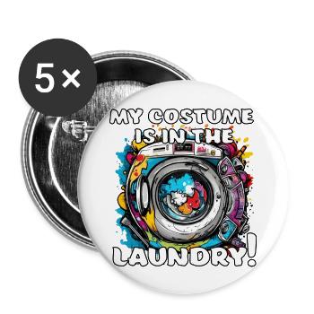 My costume is in the laundry! - Buttons large 2.2''/56 mm (5-pack) - white - Front