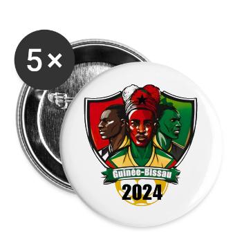 Star-studded Bissau-Guinea - Buttons large 2.2''/56 mm (5-pack) - white - Front