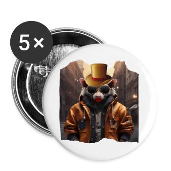 Opossum de la ville - Lot de 5 grands badges (56 mm) - blanc - Devant