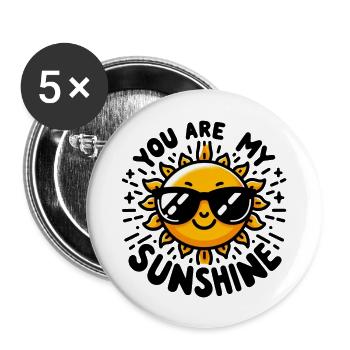 Tu es mon rayon de soleil - Lot de 5 grands badges (56 mm) - blanc - Devant