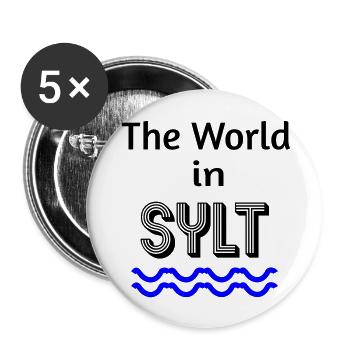 The World in Sylt - Buttons large 2.2''/56 mm (5-pack) - white - Front