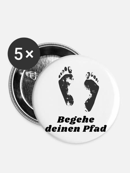 Begehe deinen Pfad - Buttons groß 56 mm (5er Pack) - Weiß