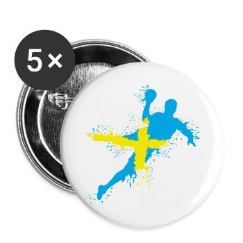 Équipe de handball Suède Lancer Explosion EC Logo icône - Lot de 5 grands badges (56 mm) - blanc - Devant