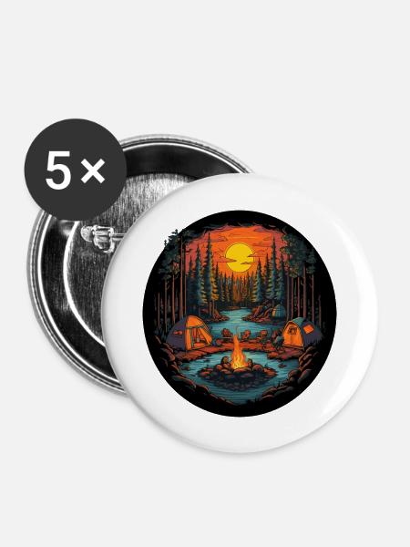 Cozy Campfire16 - Buttons groß 56 mm (5er Pack) - Weiß