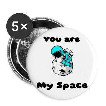 Astronaut - Buttons groß 56 mm (5er Pack) - Weiß - Vorne