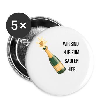 Junggesellen/in Abschied - Buttons groß 56 mm (5er Pack) - Weiß - Vorne