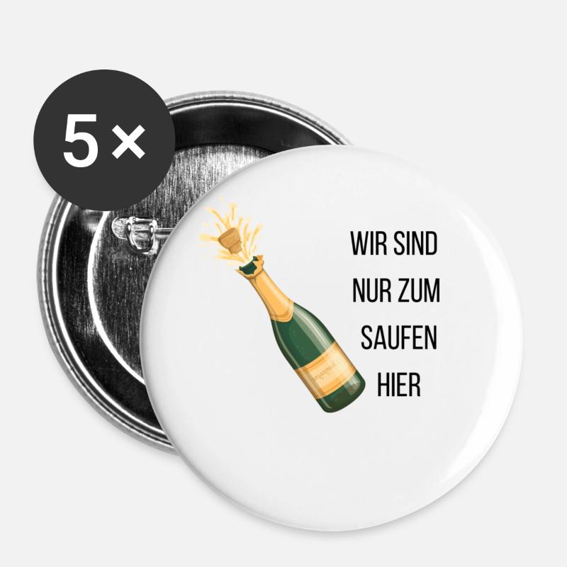 Enterrement de vie de garçon - Lot de 5 grands badges (56 mm) - blanc