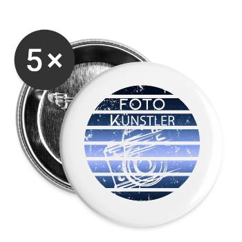 Foto Künstler - Buttons groß 56 mm (5er Pack) - Weiß - Vorne