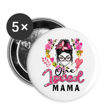 One Love Mama ( Pour Ta Mère ) - Lot de 5 grands badges (56 mm) - blanc - Devant