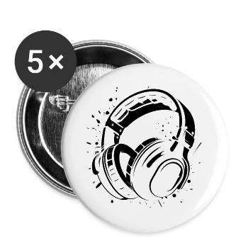 Headphones - Buttons large 2.2''/56 mm (5-pack) - white - Front