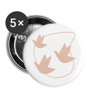 Birds - Buttons large 2.2''/56 mm (5-pack) - white - Front