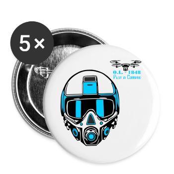 Drohnenpilot 2 - Buttons groß 56 mm (5er Pack) - Weiß - Vorne