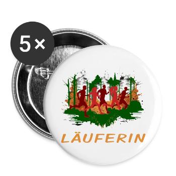 Läuferin - Buttons groß 56 mm (5er Pack) - Weiß - Vorne