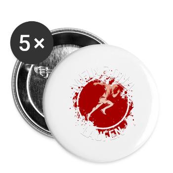 Mein DNA - Laufen - Buttons groß 56 mm (5er Pack) - Weiß - Vorne