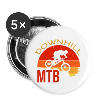 Downhill - Buttons groß 56 mm (5er Pack) - Weiß - Vorne