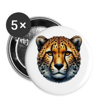 Gepard - Buttons groß 56 mm (5er Pack) - Weiß - Vorne