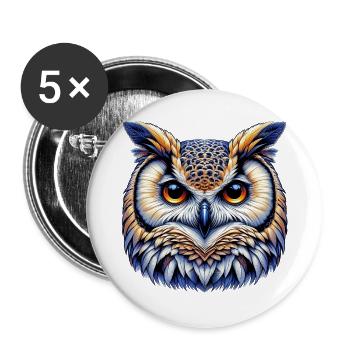 Owl - Buttons large 2.2''/56 mm (5-pack) - white - Front