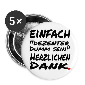 einfach dezenter - Buttons groß 56 mm (5er Pack) - Weiß - Vorne