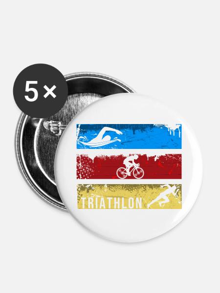 Triathlon - Buttons groß 56 mm (5er Pack) - Weiß