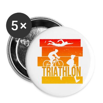 Triathlon - Buttons groß 56 mm (5er Pack) - Weiß - Vorne