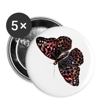 Bunter Schmetterling Watercolor - Buttons groß 56 mm (5er Pack) - Weiß - Vorne