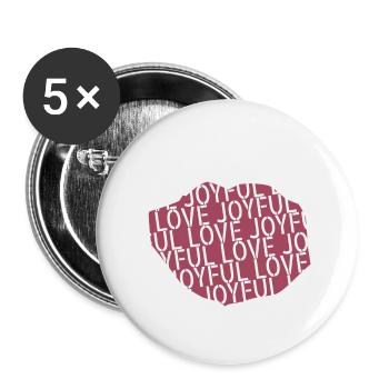 gift love experiencing joy passion happiness - Buttons large 2.2''/56 mm (5-pack) - white - Front