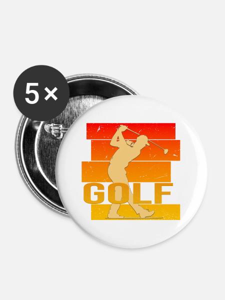 Golfsport - Buttons groß 56 mm (5er Pack) - Weiß