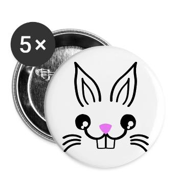 Lapin - Lot de 5 grands badges (56 mm) - blanc - Devant