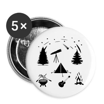 Camping-Leben - Buttons groß 56 mm (5er Pack) - Weiß - Vorne