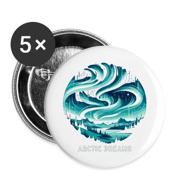 Arctic Whispers - Buttons large 2.2''/56 mm (5-pack) - white - Front