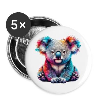 Koala - Lot de 5 grands badges (56 mm) - blanc - Devant
